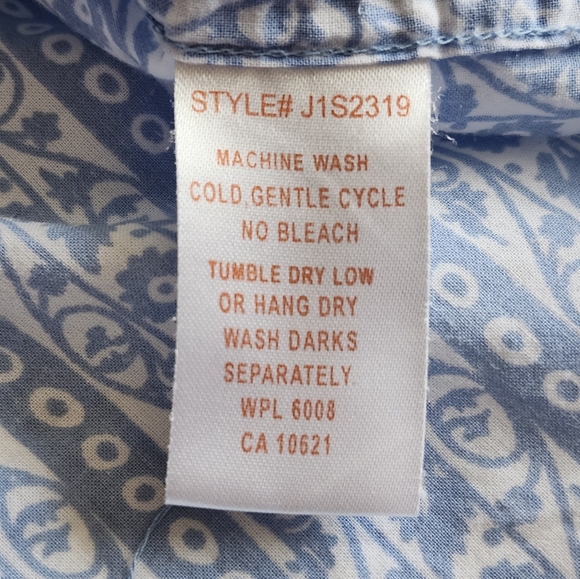 PANHANDLE SLIM Light Blue Sleeveless Snap Buttondown Western Shirt | Top (S-M) - Picture 10 of 11